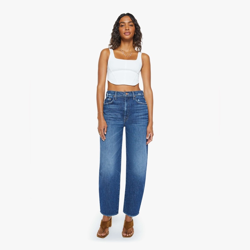 MOTHER Straight Leg Jeans in Medium Blue Wash